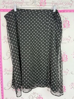FYLO skirt polka dot Black Midi Skirt with white Polka Dots